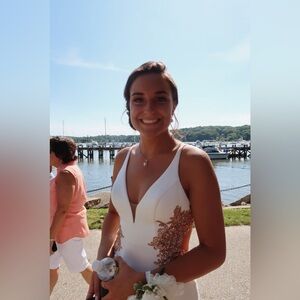 White Dress with Gold Embellishments